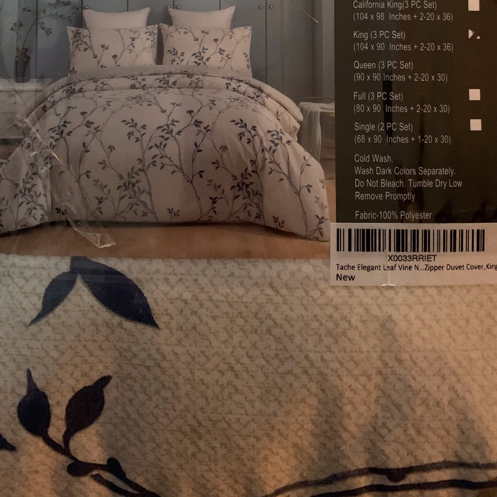 Queen duvet cover with two standard pillow shams.